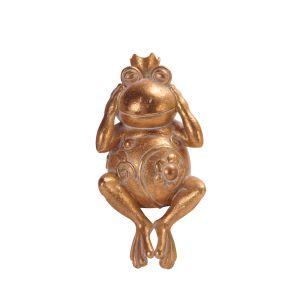 GRENOUILLE DECORATION FROG 11x10x23 POLYRESIN GOLD