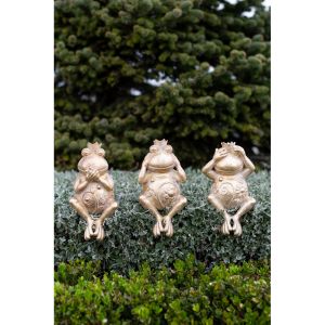 GRENOUILLE ΔΙΑΚΟΣΜΗΤΙΚΟ ΒΑΤΡΑΧΟΣ 11x10x23 POLYRESIN ΧΡΥΣΟ