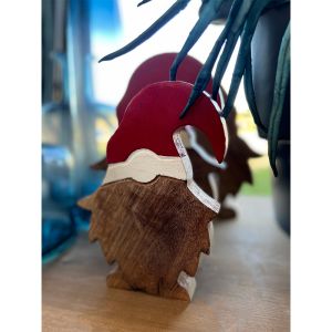 XMAS WOODY SANTA ΔΙΑΚΟΣΜΗΤΙΚΟ ΞΥΛΟ MANGO ΦΥΣΙΚΟ ΚΟΚΚΙΝΟ 14x3xH20cm