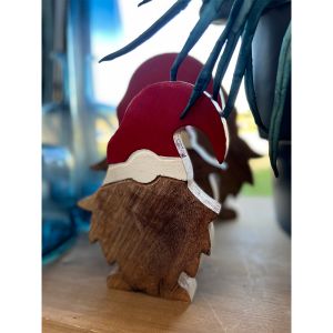 XMAS WOODY SANTA ΔΙΑΚΟΣΜΗΤΙΚΟ ΞΥΛΟ MANGO ΦΥΣΙΚΟ ΚΟΚΚΙΝΟ 17x3xH25cm