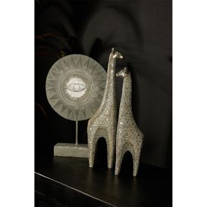 NIGERIA ΔΙΑΚΟΣΜΗΤΙΚΟ TOTEM 26x8x40 POLYRESIN ΑΣΗΜΙ ΛΕΥΚΟ ΑΝΤΙΚΕ