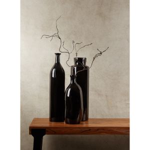 STARLESS SKY ΒΑΖΟ 15x15x50cm ΑΝΑΚΥΚΛΩΜΕΝΟ ΓΥΑΛΙ ΜΑΥΡΟ