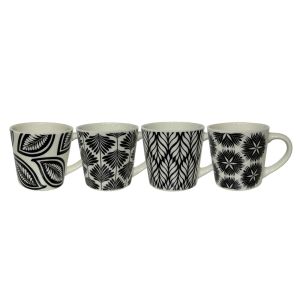 FLORIS ΚΟΥΠΑ ESPRESSO SET 4ΤΜΧ NEW BONE CHINA ΛΕΥΚΟ ΜΑΥΡΟ