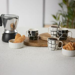 PREMIUM ΚΟΥΠΑ ESPRESSO SET 4ΤΜΧ NEW BONE CHINA ΛΕΥΚΟ ΜΑΥΡΟ