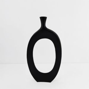 ABSTRACT ΒΑΖΟ 28x5x61cm ΑΛΟΥΜΙΝΙΟ ΜΑΥΡΟ