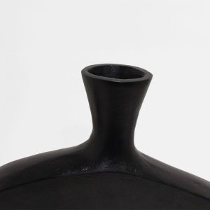 ABSTRACT OVAL ΒΑΖΟ 37x6x50cm ΑΛΟΥΜΙΝΙΟ ΜΑΥΡΟ