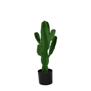 CANDELABRA CACTUS ΦΥΤΟ ΤΕΧΝΗΤΟ ΣΕ ΓΛΑΣΤΡΑ PU ΠΡΑΣΙΝΟ H70cm