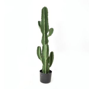 CANDELABRA CACTUS ΦΥΤΟ ΤΕΧΝΗΤΟ ΣΕ ΓΛΑΣΤΡΑ PU ΠΡΑΣΙΝΟ H105cm