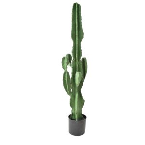 CANDELABRA CACTUS ΦΥΤΟ ΤΕΧΝΗΤΟ ΣΕ ΓΛΑΣΤΡΑ PU ΠΡΑΣΙΝΟ H120cm