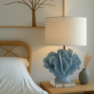 OCEAN ΦΩΤΙΣΤΙΚΟ ΕΠΙΤΡΑΠΕΖΙΟ 40x39x63 POLYRESIN ΜΠΛΕ ΛΕΥΚΟ
