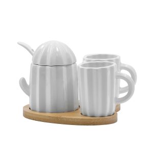 CACTUS ΚΟΥΠΑ ESPRESSO ESPRESSO SET ΜΕ ΖΑΧΑΡΙΕΡΑ ΠΟΡΣΕΛΑΝΗ BAMBOO ΛΕΥΚΟ ΦΥΣΙΚΟ 11,5x12,5xΗ11cm