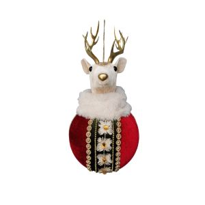 XMAS ROYAL DEER L ΤΑΡΑΝΔΟΣ FOAM ΒΕΛΟΥΔΟ ΠΟΛΥΧΡΩΜΟ 14x14xH34cm