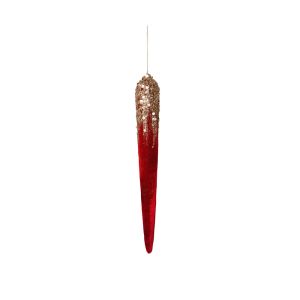 XMAS TEARDROP ROYAL A DECO FOAM ΒΕΛΟΥΔΟ ΚΟΚΚΙΝΟ 6x6xH48cm