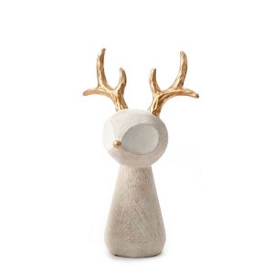 XMAS CUTE DEER M DECO POLYRESIN ΜΠΕΖ ΧΡΥΣΟ 22x12xH34cm