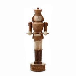 XMAS WOODY NUTCRACKER L DECO POLYRESIN ΚΑΦΕ ΜΠΕΖ 13x11xH37cm