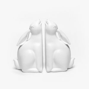 BUN BUN ΔΙΑΚΟΣΜΗΤΙΚΟ ΒΙΒΛΙΟΣΤΑΤΗΣ SET 2ΤΜΧ 22x9x18cm POLYRESIN ΛΕΥΚΟ