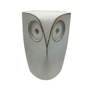 OWL L ΔΙΑΚΟΣΜΗΤΙΚΟ ΚΟΥΚΟΥΒΑΓΙΑ POLYRESIN ΛΕΥΚΟ 7x7xH14cm