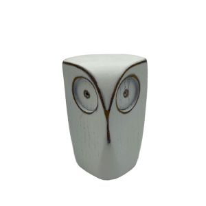 OWL S ΔΙΑΚΟΣΜΗΤΙΚΟ ΚΟΥΚΟΥΒΑΓΙΑ POLYRESIN ΛΕΥΚΟ 7x7xH9cm