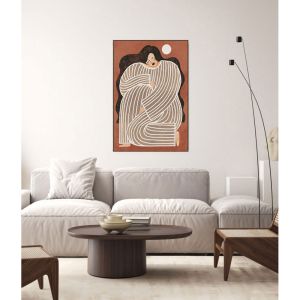 ABBI A ΠΙΝΑΚΑΣ ΔΙΑΚΟΣΜΗΤΙΚΟΣ ΜΕ ΚΟΡΝΙΖΑ 80x120x4.3 ΚΑΜΒΑΣ TERRACOTTA ΜΠΕΖ ΚΑΦΕ PS