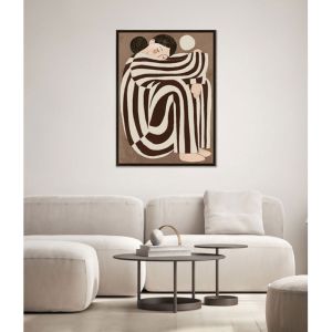 ABBI B ΠΙΝΑΚΑΣ ΔΙΑΚΟΣΜΗΤΙΚΟΣ ΜΕ ΚΟΡΝΙΖΑ 80x120x4.3 ΚΑΜΒΑΣ ΜΠΕΖ ΚΑΦΕ PS