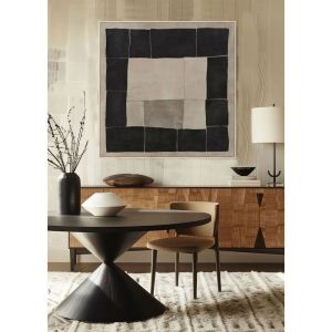MYSTIC SQUARES ΠΙΝΑΚΑΣ ΔΙΑΚΟΣΜΗΤΙΚΟΣ ΜΕ ΚΟΡΝΙΖΑ 100x100x4 ΚΑΜΒΑΣ ΜΠΕΖ ΜΑΥΡΟ ΞΥΛΟ