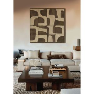 BOHO BALANCE ΠΙΝΑΚΑΣ ΔΙΑΚΟΣΜΗΤΙΚΟΣ ΜΕ ΚΟΡΝΙΖΑ 80x80x4 ΚΑΜΒΑΣ ΚΑΦΕ ΜΠΕΖ PP