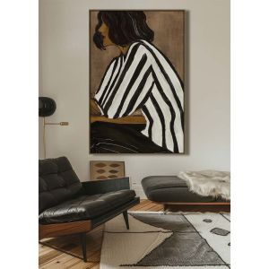 STILL BEAUTY ΠΙΝΑΚΑΣ ΔΙΑΚΟΣΜΗΤΙΚΟΣ ΜΕ ΚΟΡΝΙΖΑ 80x120x4 ΚΑΜΒΑΣ ΚΑΦΕ ΜΑΥΡΟ PP