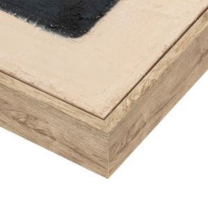 BLACK SEA ΠΙΝΑΚΑΣ ΔΙΑΚΟΣΜΗΤΙΚΟΣ ΜΕ ΚΟΡΝΙΖΑ 80x80x3.8cm ΚΑΜΒΑΣ BEIGE ΜΑΥΡΟ ΞΥΛΟ ΦΥΣΙΚΟ