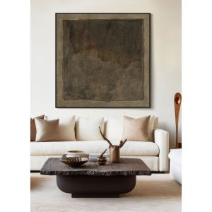 AFENGIA ΠΙΝΑΚΑΣ ΔΙΑΚΟΣΜΗΤΙΚΟΣ ΜΕ ΚΟΡΝΙΖΑ 80x80x4cm ΚΑΜΒΑΣ ΚΑΦΕ ΚΑΦΕ ΞΥΛΟ ΜΑΥΡΟ