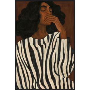 NOCTURNE ΠΙΝΑΚΑΣ ΔΙΑΚΟΣΜΗΤΙΚΟΣ ΜΕ ΚΟΡΝΙΖΑ 120x80x4cm ΚΑΜΒΑΣ ΚΑΦΕ ΠΟΛΥΧΡΩΜΟ ΞΥΛΟ ΜΑΥΡΟ