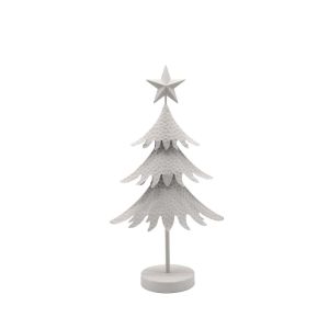 DAINTY CHRISTMAS DECORATION TREE 27.5x13.5x53 METAL WHITE