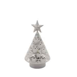 EDEL CHRISTMAS DECORATION TREE 14.5x14.5x26.5 METAL WHITE