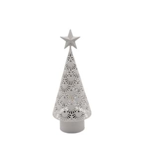 EDEL CHRISTMAS DECORATION TREE 14.5x14.5x37 METAL WHITE