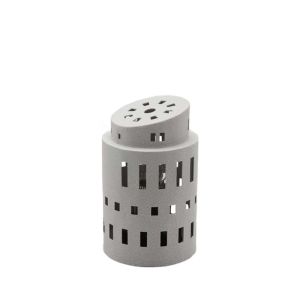 PIZA LANTERN FOR CANDLE 10.3x10.3x16.5 METAL WHITE GLASS
