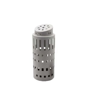 PIZA LANTERN FOR CANDLE 10.3x10.3x25 METAL WHITE GLASS