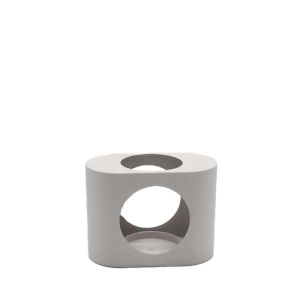 NTAF TEALIGHT HOLDER 18x10x13.3 METAL WHITE GLASS