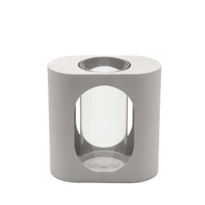 NTAF TEALIGHT HOLDER 18x10x18.3 METAL WHITE GLASS
