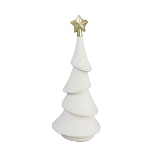 XMAS DREAM.II ΧΡΙΣΤΟΥΓΕΝΝΙΑΤΙΚΟ ΔΙΑΚΟΣΜΗΤΙΚΟ ΔΕΝΤΡΟ 10.5x8.5x24.5 POLYRESIN ΛΕΥΚΟ ΧΡΥΣΟ