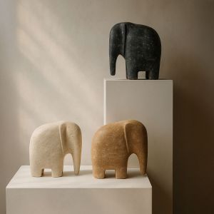 TENGO.C ΔΙΑΚΟΣΜΗΤΙΚΟ ΕΛΕΦΑΝΤΑΣ 16.5x9x18 POLYRESIN ΜΠΕΖ