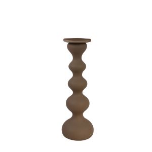 MINCE DECORATION CANDLEHOLDER 12x12x36.5 POLYRESIN BROWN