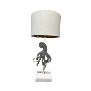 OCTOPUS ΦΩΤΙΣΤΙΚΟ ΕΠΙΤΡΑΠΕΖΙΟ 30x30x66 POLYRESIN ΛΕΥΚΟ ΥΦΑΣΜΑ ΓΚΡΙ ΛΕΥΚΟ
