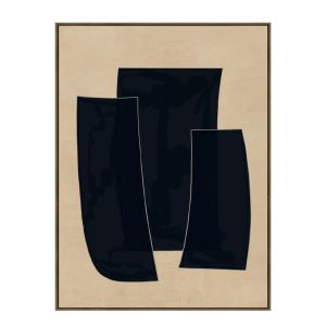 VISUELLE ΠΙΝΑΚΑΣ ΔΙΑΚΟΣΜΗΤΙΚΟΣ ΜΕ ΚΟΡΝΙΖΑ 90x120x4cm ΚΑΜΒΑΣ ΜΠΕΖ ΜΑΥΡΟ ΞΥΛΟ ΦΥΣΙΚΟ