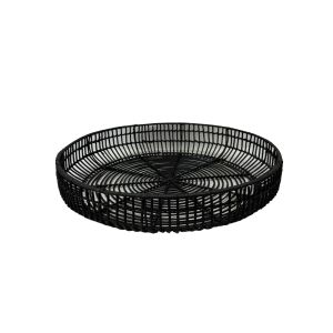 ONYX ΔΙΣΚΟΣ 51x51x9cm RATTAN ΦΥΣΙΚΟ ΜΑΥΡΟ