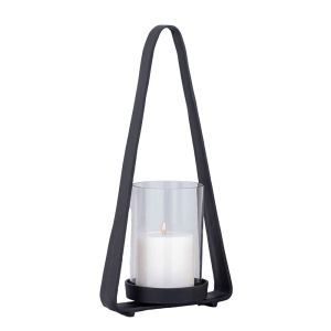 LUMINOUS ΦΑΝΑΡΙ 49x14x23cm ΑΛΟΥΜΙΝΙΟ ΜΑΥΡΟ ΓΥΑΛΙ