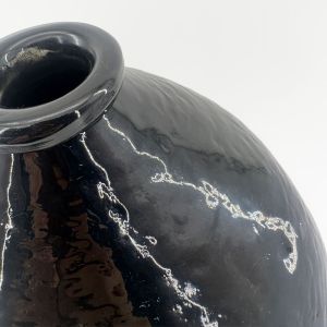 BOCAL ΒΑΖΟ 25x25x25cm ΓΥΑΛΙ ΜΑΥΡΟ