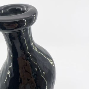 ROMAIN ΒΑΖΟ 15.5x15.5x40cm ΓΥΑΛΙ ΜΑΥΡΟ