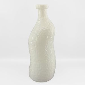 ROMAIN ΒΑΖΟ 15.5x15.5x40cm ΓΥΑΛΙ ΑΣΠΡΟ