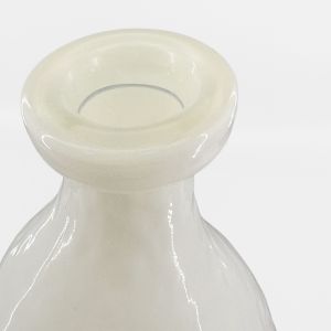 ROMAIN ΒΑΖΟ 15.5x15.5x40cm ΓΥΑΛΙ ΑΣΠΡΟ