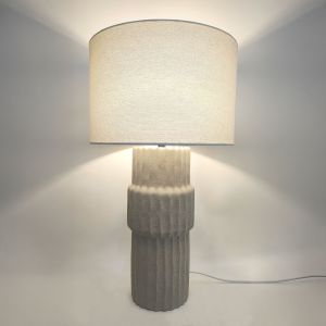 MARO ΦΩΤΙΣΤΙΚΟ ΕΠΙΤΡΑΠΕΖΙΟ 33x3x59cm ΚΕΡΑΜΙΚΟ ΓΚΡΙ ΑΝΟΙΧΤΟ ΛΙΝΟ ΛΕΥΚΟ