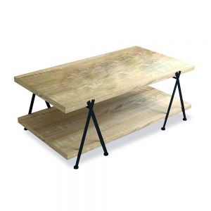 ALPHA COFFEE TABLE WHITE WASHED ΜΑΥΡΟ 120x66xH45cm